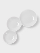 Менажница «Атом», 3 секции, 20×12 см, керамика, белая - Фото 1