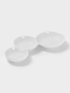 Менажница «Атом», 3 секции, 20×12 см, керамика, белая - Фото 2