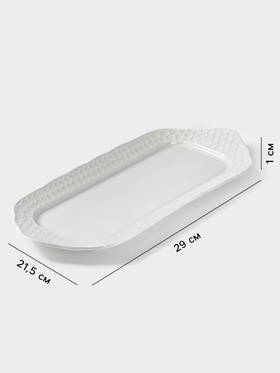 Блюдо для подачи прямоугольное «Бланш», 29×12,5 см, керамика, цвет белый