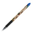 Ручка гелевая 0.5 мм, синяя, корпус «Золотые узоры», с рифленым держателем - Фото 3