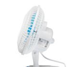 Вентилятор Luazon LOF-04, настольный, 15 Вт, 15 см, 2 режима, пластик, бело-голубой - фото 8452791