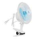 Вентилятор Luazon LOF-04, настольный, 15 Вт, 15 см, 2 режима, пластик, бело-голубой - фото 8452793