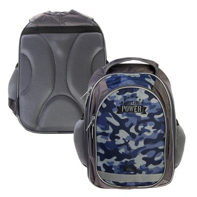 Рюкзак школьный Calligrata «Милитари», 37×27×16 см, эргономичная спинка, серый