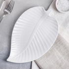 Блюдо для подачи «Лист», 25×16×2 см, керамика, цвет белый - Фото 1