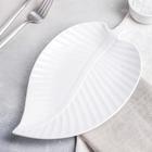 Блюдо для подачи «Лист», 25×16×2 см, керамика, цвет белый - Фото 2