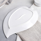 Блюдо для подачи «Лист», 25×16×2 см, керамика, цвет белый - Фото 3