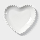 Тарелка «Сердце», 16.5×15.5 см, керамика, белая - Фото 1