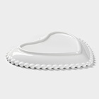 Тарелка «Сердце», 16.5×15.5 см, керамика, белая - Фото 3