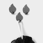 Крючки самоклеящиеся SAVANNA «Листики», 3 шт., металл, 4×3×1.5 см, хромированные - Фото 5