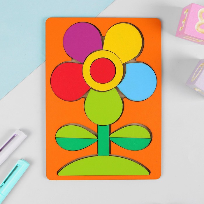 Головоломка «Мой цветочек», крашеное дерево 44869