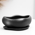 Горшок для кактусов и суккулентов «Бонсай», 600 мл, 17×14×7 см, керамический, с поддоном, серый - Фото 3