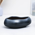 Горшок для кактусов и суккулентов «Бонсай», 2.3 л, 28×24×11 см, керамический, чёрный, серебристый - Фото 2