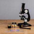 Микроскоп "Юный биолог", кратность увеличения 450х, 200х, 100х, черный - Фото 1