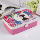 Шкатулка кожзам под часы 1 отделение и бижутерию "Девушка в шляпке" 7х22х14,5 см - Фото 1