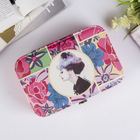 Шкатулка кожзам под часы 1 отделение и бижутерию "Девушка в шляпке" 7х22х14,5 см - Фото 4