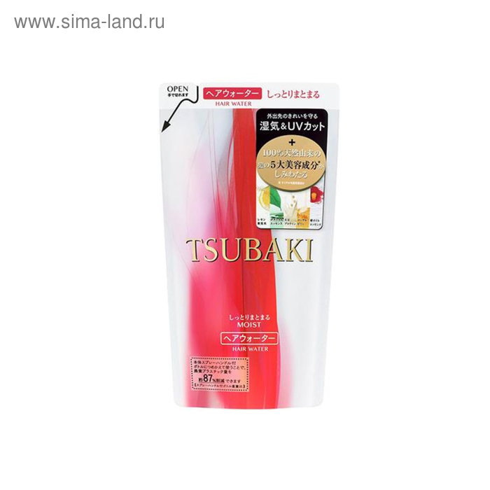 Увлажняющий спрей для волос Shiseido Tsubaki Moist с маслом камелии и защитой от термического воздействия, дой-пак, 200 мл - Фото 1