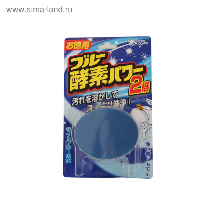 Очищающая и ароматизирующая таблетка для бачка унитаза ST Blue Enzyme Power окрашивает воду в голубой цвет, с ароматом леса, 120 г - Фото 1
