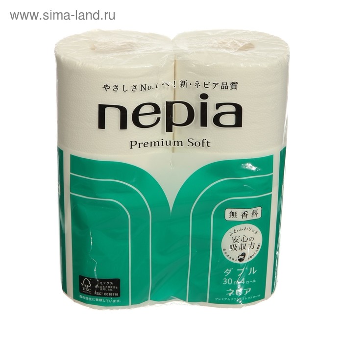 Туалетная бумага Nepia Premium Soft, 2 слоя, 30 м, 4 рулона - Фото 1