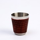 Подарочный набор 6 в 1, 17×21 см, фляжка 270 мл, воронка, 4 рюмки, металл, экокожа, коричневый - Фото 5