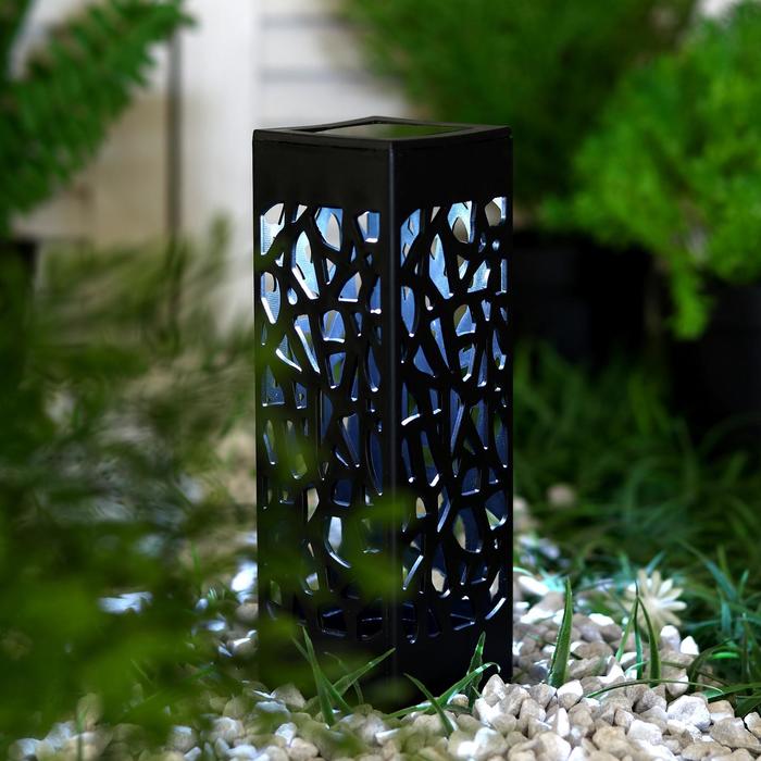 Садовый светильник на солнечной батарее «Ажурный», 6 × 29 × 6 см, 1 LED, свечение белое - Фото 1