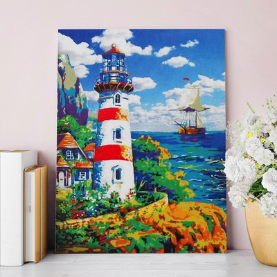 Алмазная мозаика с частичным заполнением «Маяк», 30×40 см, холст, ёмкость. Набор для творчества