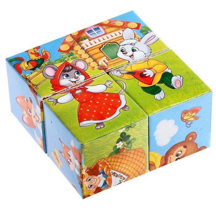 Кубики картонные «Любимые сказки», 4 шт - фото 1908451700