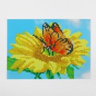 Алмазная вышивка с частичным заполнением «Бабочка на цветке», 15 х 21 см, холст. Набор для творчества - Фото 1