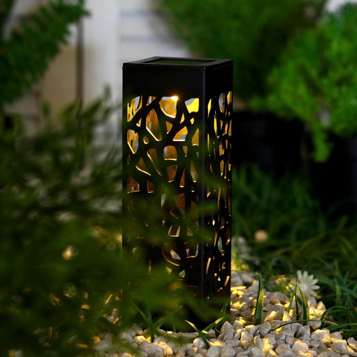 Садовый светильник на солнечной батарее «Ажурный», 6 × 29 × 6 см, 1 LED, свечение тёплое белое - Фото 1