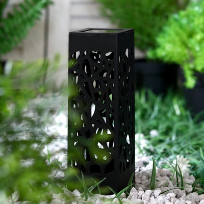Садовый светильник «Ажурный», уличный, на солнечной батарее, 6×29×6 см, 1 LED, свечение тёплое белое
