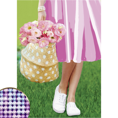 Алмазная вышивка с частичным заполнением «Корзинка с цветами», 15 х 21 см, холст. Набор для творчества