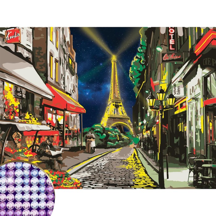 Алмазная мозаика с частичным заполнением «Париж», 30 х 40 см, холст, ёмкость. Набор для творчества - фото 1906993894