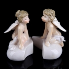 Сувенир полистоун "Ангелочки на сердечке-беседа" (набор 2 шт) 9,5х8,5х8,2 см - Фото 2