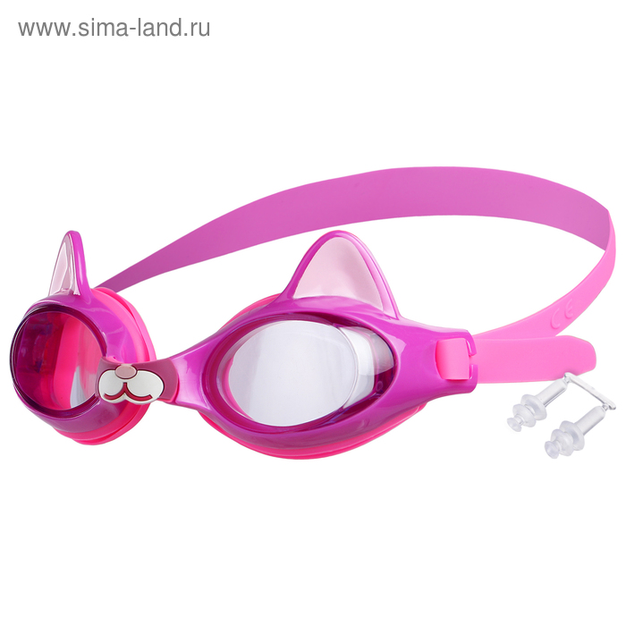 Очки для плавания «Котёнок», детские, цвет фиолетовый - Фото 1