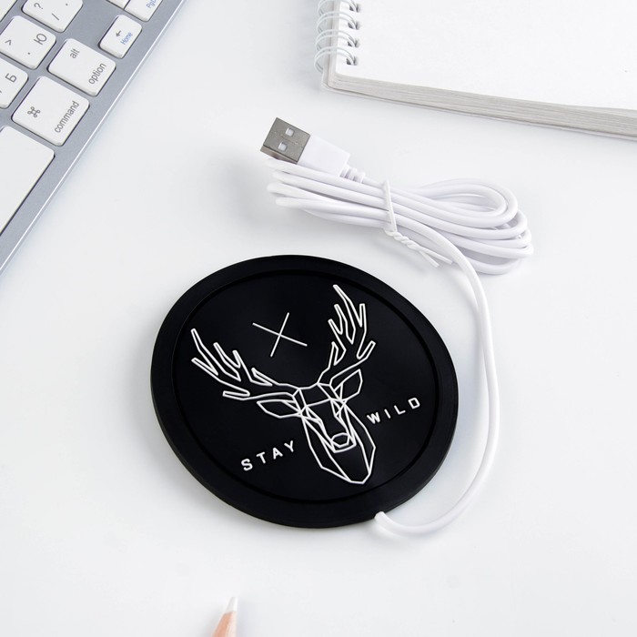 Подставка для кружки USB «Stay wild», с подогревом, 10 × 10 см - фото 51296121