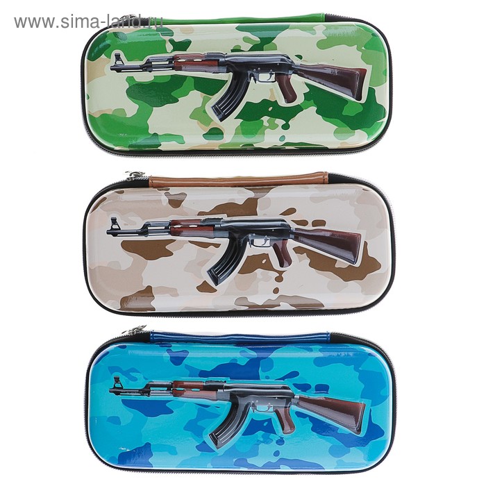 Пенал школьный «Ружьё», на молнии, МИКС - Фото 1