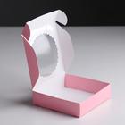 Подарочная коробка сборная с окном, розовый, 11.5×11.5×3 см - Фото 2