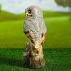Садовая фигура "Сова на пне" серая, 28см - Фото 2