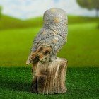 Садовая фигура "Сова на пне" серая, 28см - Фото 3