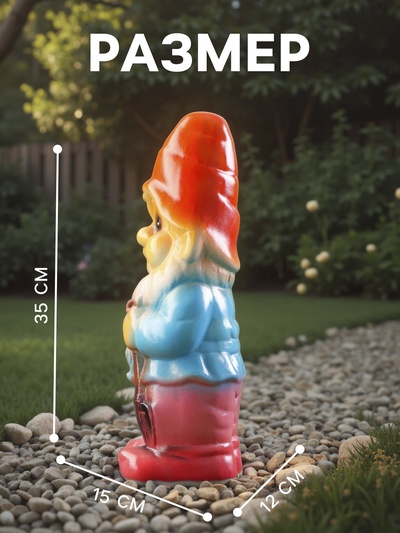 Садовая фигура из гипса «Гном с вилами», 35×12×15 см