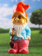 Садовая фигура "Гном с вилами" 35х15х12см - фото 808895984