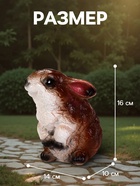 Садовая фигура из гипса «Заяц весёлый», 14×10×16 см, МИКС - Фото 2