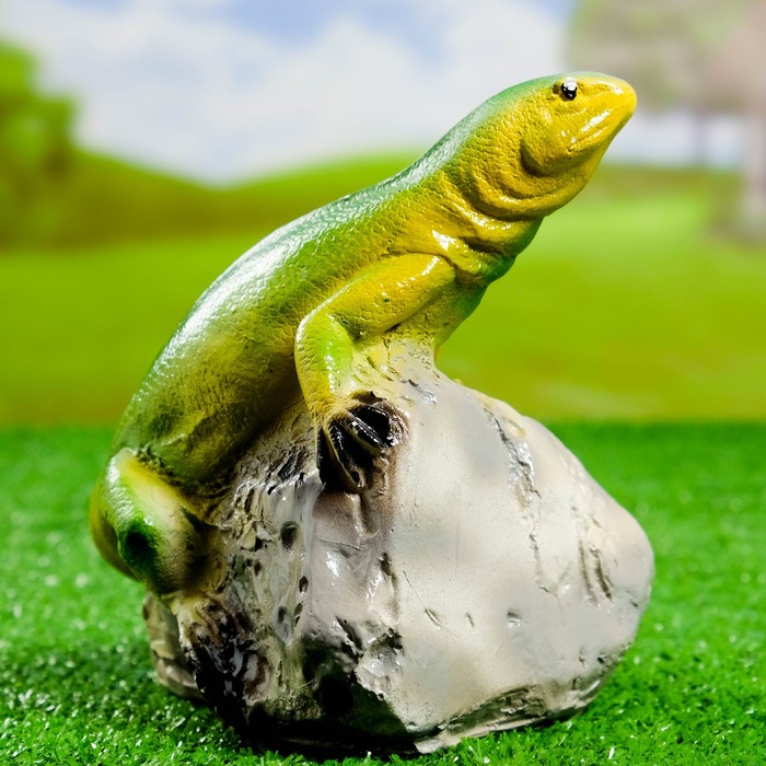 Садовая фигура "Ящерица на камне", 16х16 см, - фото 1906994007