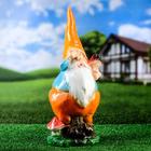 Садовая фигура из гипса «Гном с грибом», h=43 см - Фото 1