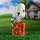 Садовая фигура "Сова на пне" полярная, 28см - Фото 4