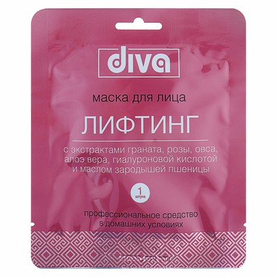 Маска для лица "Diva", на тканевой основе "Лифтинг", 1 шт.