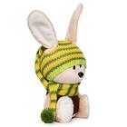 Мягкая игрушка «Заяц Антоша» в шапочке и свитере, 15 см - Фото 3