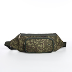 Поясная сумка на молнии, наружный карман, цвет зелёный/камуфляж - Фото 2