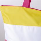 Сумка пляжная, отдел на молнии, без подклада, цвет розовый/белый/жёлтый - Фото 4