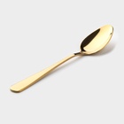 Ложки чайные Доляна «Голд», длина 13.8 см, набор 6 шт., нержавеющая сталь, золотистые - Фото 3