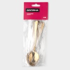 Ложки чайные Доляна «Голд», длина 13.8 см, набор 6 шт., нержавеющая сталь, золотистые - Фото 6